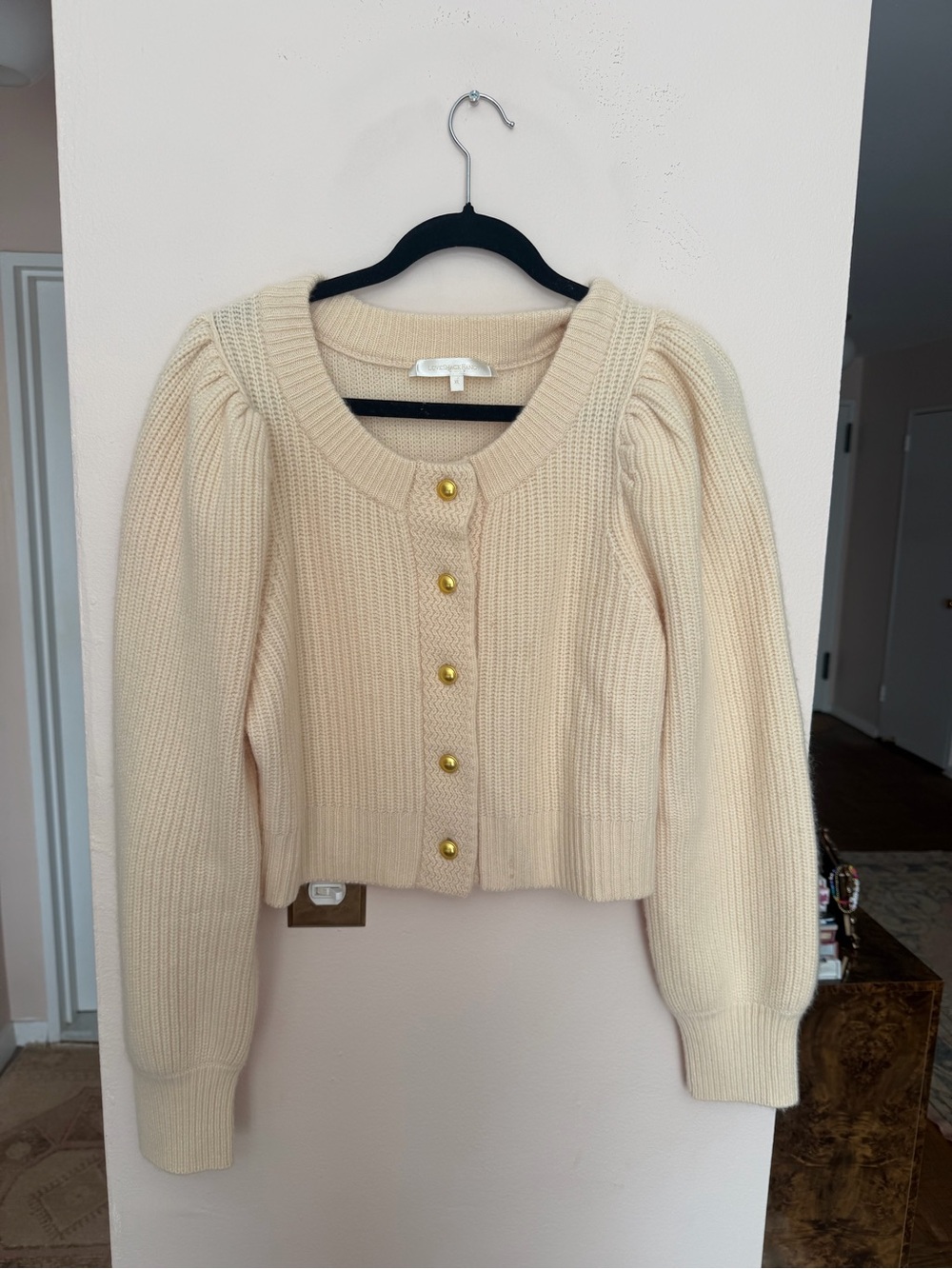 Loveshackfancy Cream Puff Sleeve Cardigan